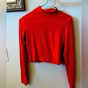 H & M Orange/Red Turtle Neck, long sleeved size small